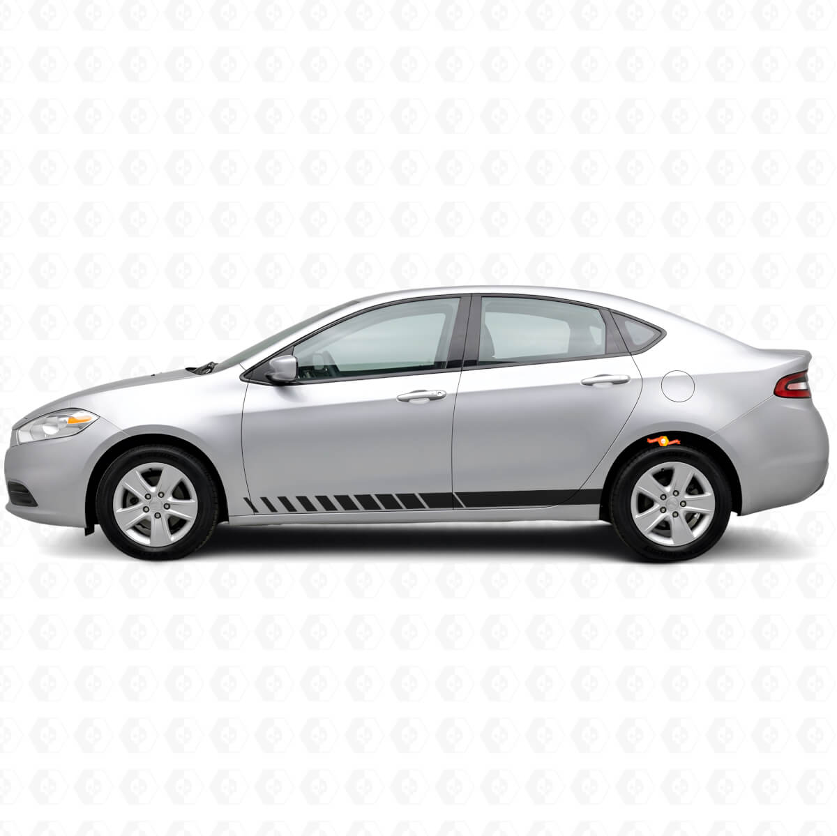 Strobe Style Schwellerstreifen Vinyl-Aufkleber Set für Dodge Dart 2013+
