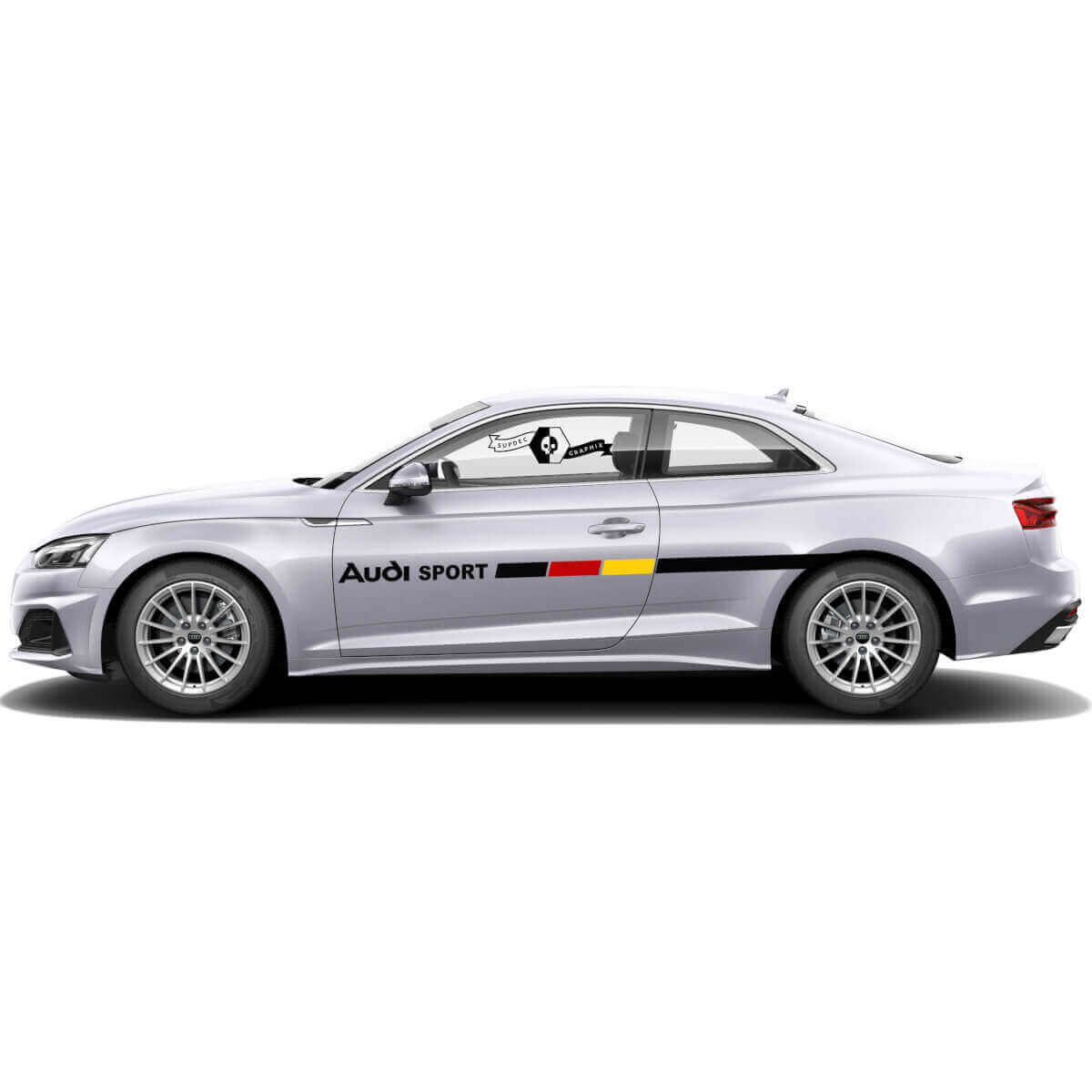 Seitlicher Vinyl-Aufkleber-Kit im Design der deutschen Flagge für Audi A5