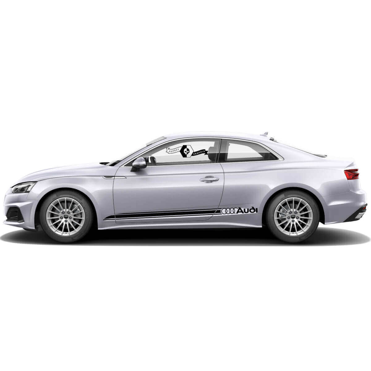 Branded Outline Seitenstreifen Vinyl-Aufkleberset für Audi A5
