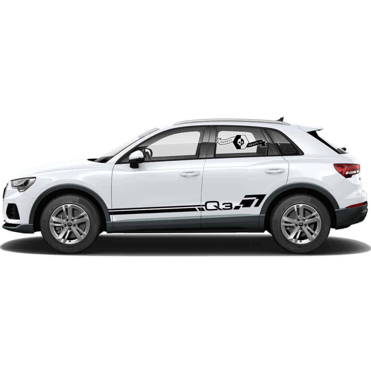 Q3 Logo Seitenstreifen Vinyl-Aufkleber Set für Audi Q3