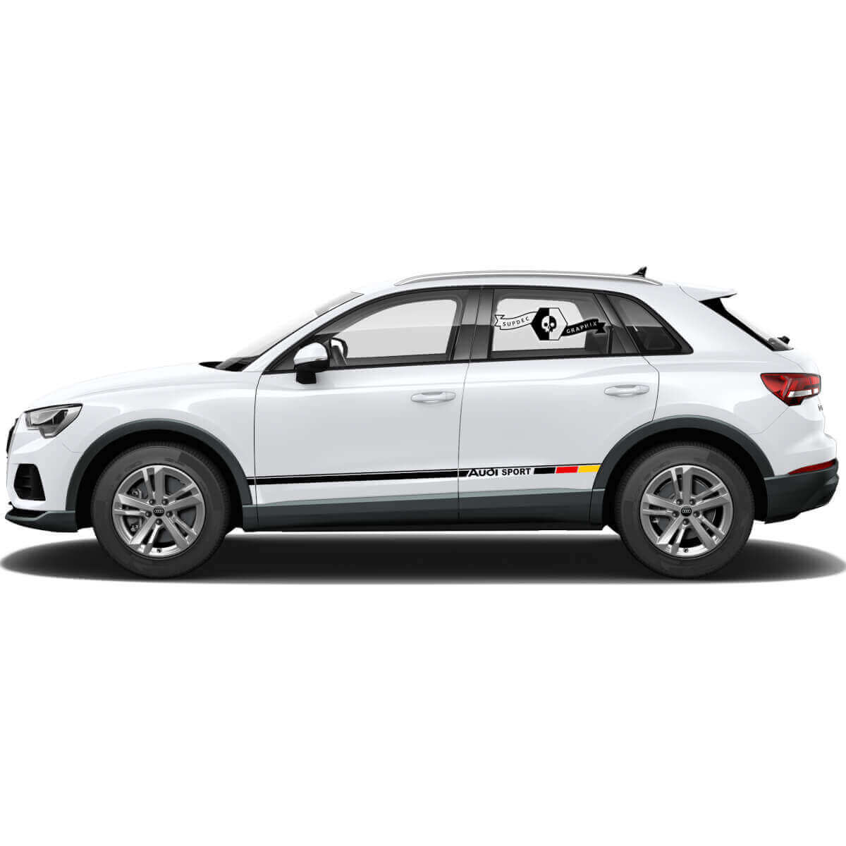 Seitliche Vinyl-Streifen im Stil der deutschen Flagge Set für Audi Q3