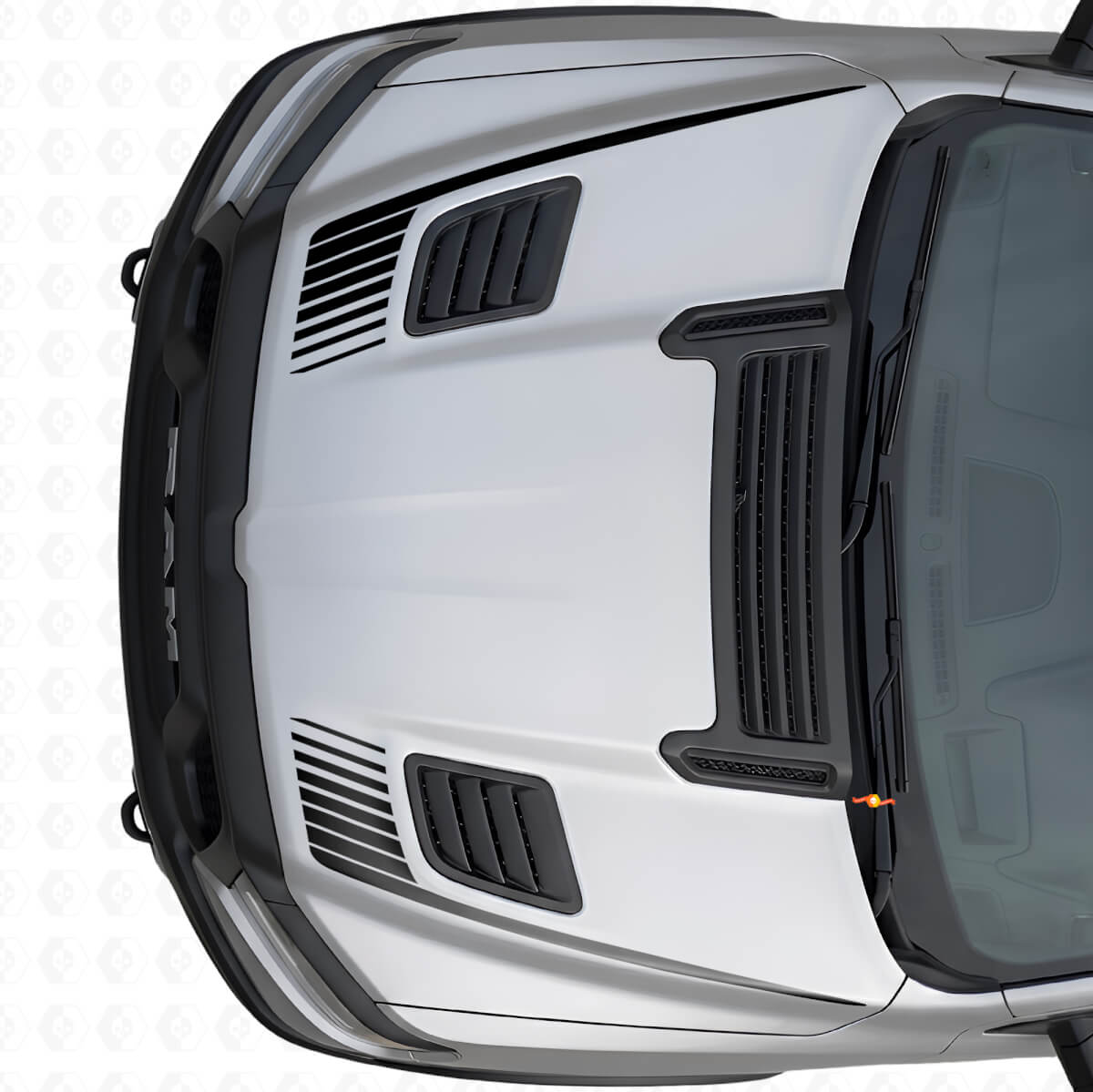 Hockeyschläger-Stroboskop-Stil Motorhauben-Vinylaufkleber-Set für Dodge Ram Sport 2019+