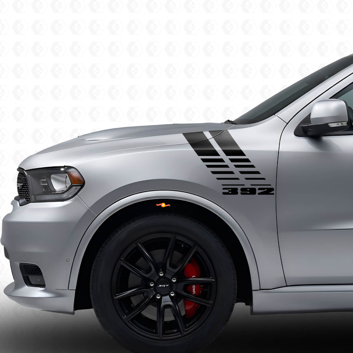 392 Strobe-Streifen Front Kotflügel Vinyl-Aufkleber Set für Dodge Durango 2011+