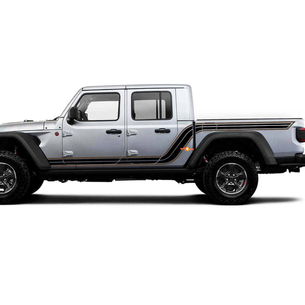 Zwillingsumriss Seitenstreifen Vinyl-Aufkleber-Set für Jeep Gladiator