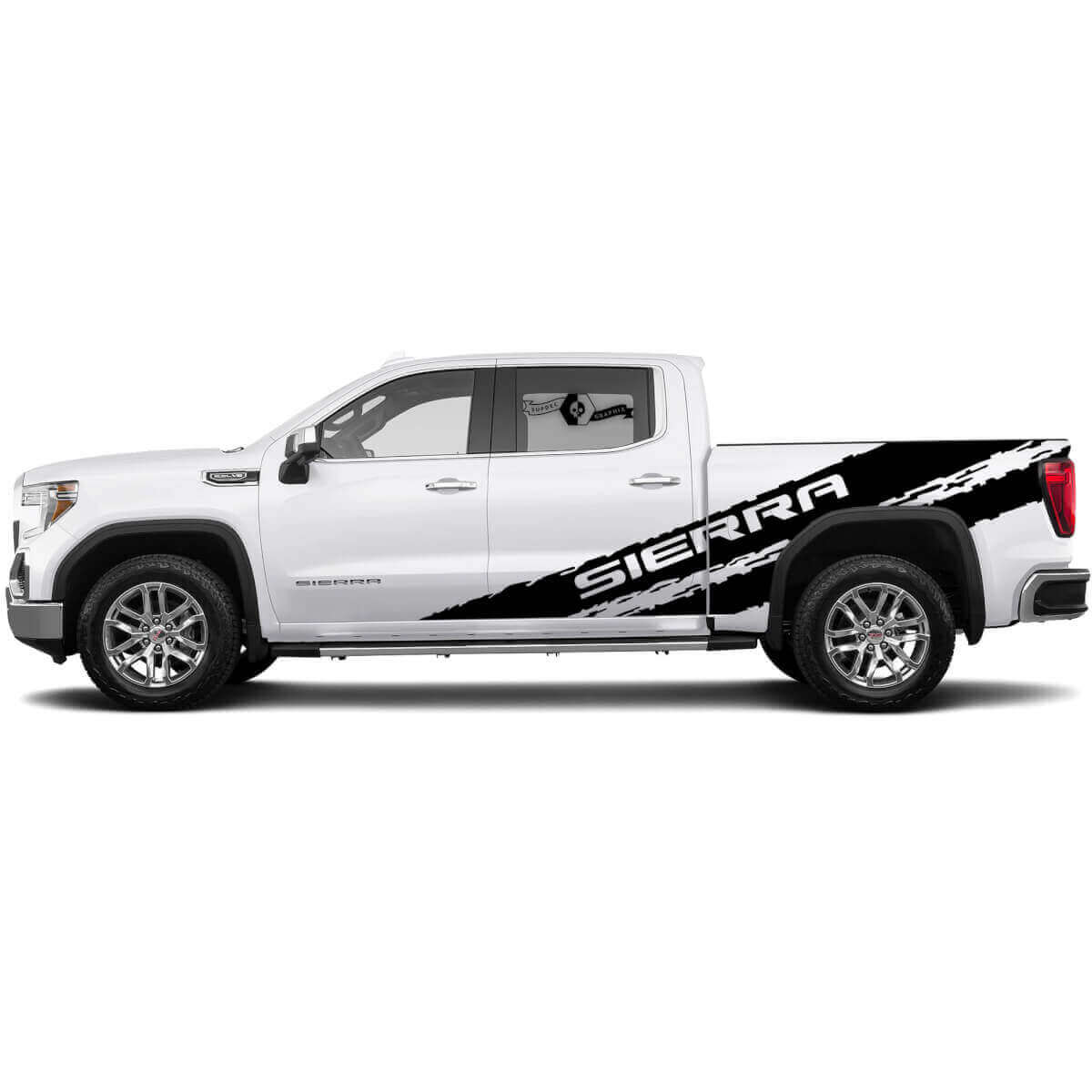 Schlammspritz-Seitenstreifen Vinyl-Aufkleber-Set für GMC Sierra