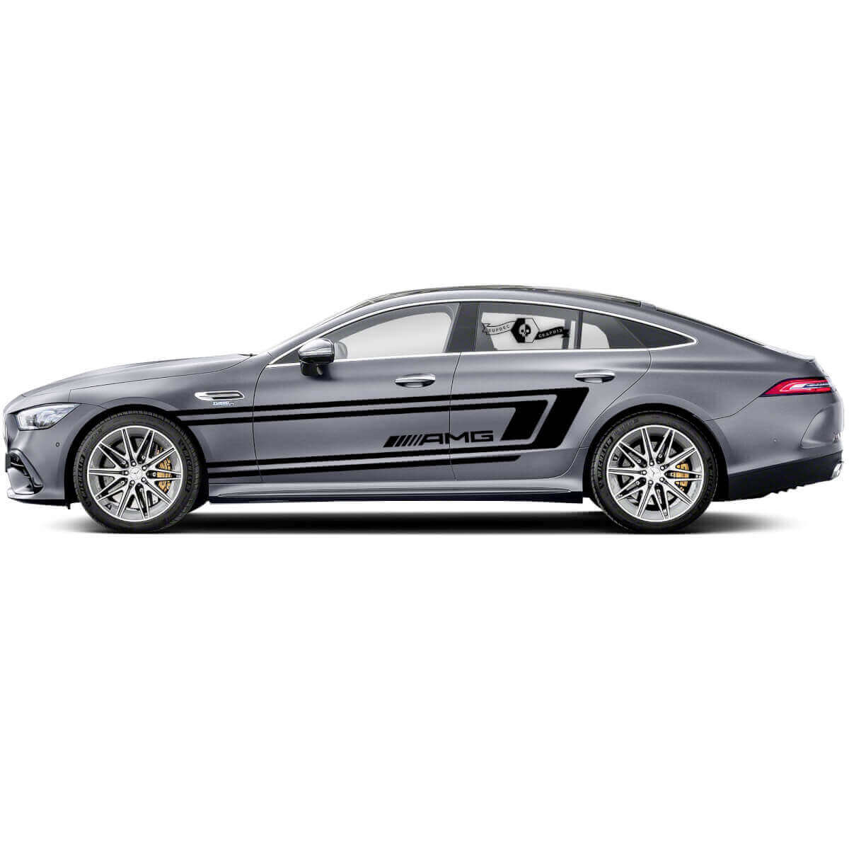 AMG-Stil Doppelte Seitenstreifen Vinyl-Aufkleber-Set für Mercedes Benz AMG GT3