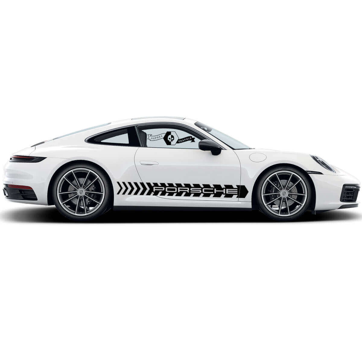 Porsche Schriftzug Seitenstreifen Vinyl-Aufkleber Set für Porsche Carrera 911