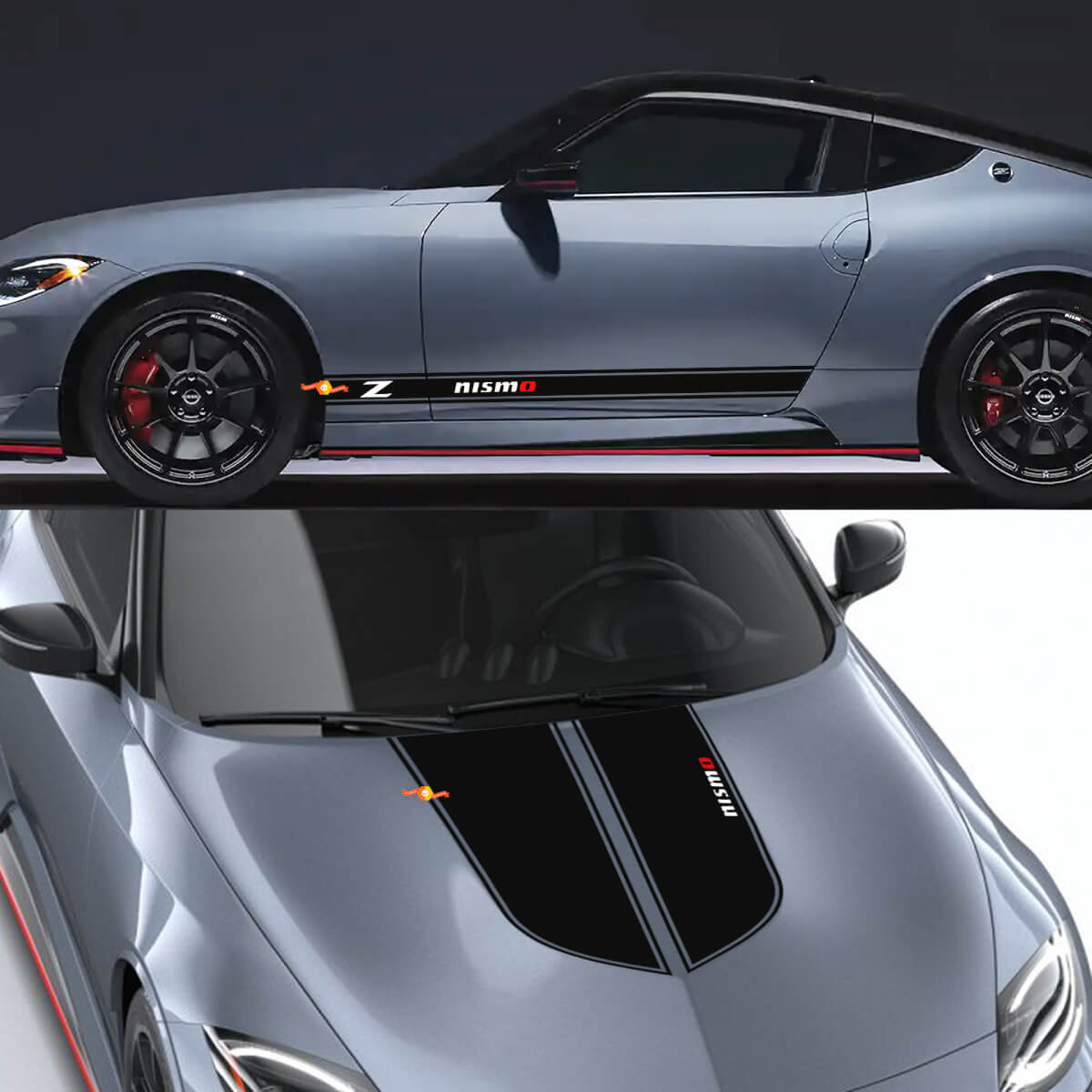Nismo Kontur Motorhauben- und Seitestreifen Vinyl-Aufkleber-Set für Nissan Z Nismo 2024