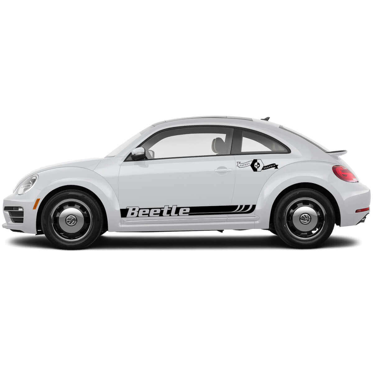 Markenbeschriftung Seiten-Rennstreifen Vinyl-Aufklebersatz für Volkswagen Beetle