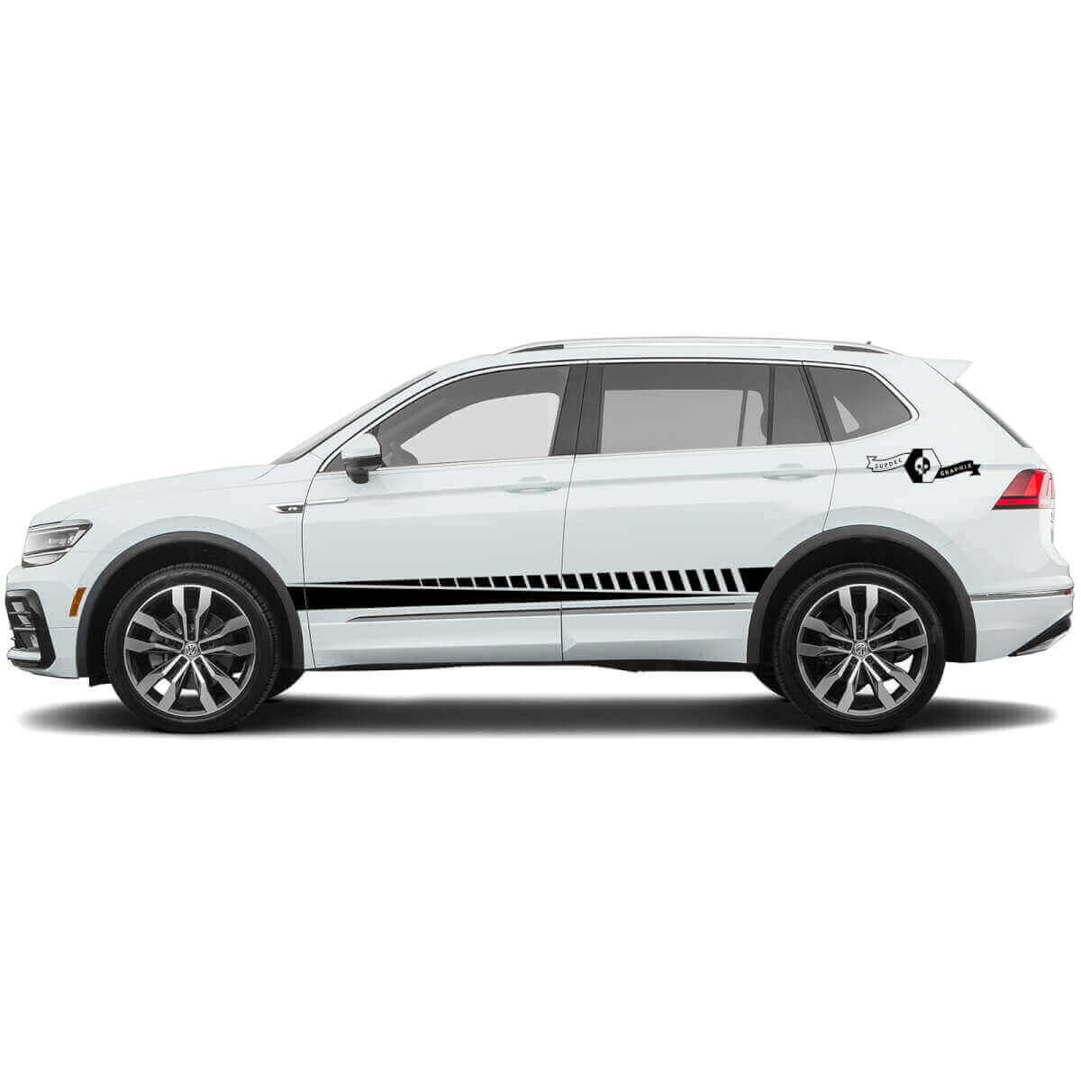 Dekoratives Seitenstreifen-Vinylaufkleberset für Volkswagen Tiguan