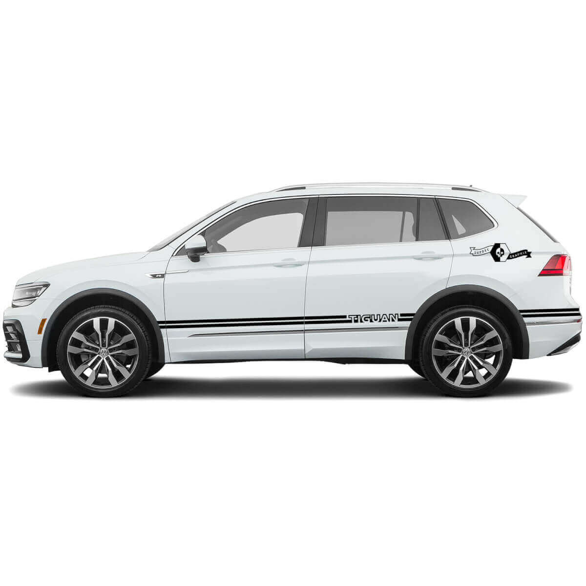 Dekoriertes Seitenstreifen-Vinylaufkleber-Kit für Volkswagen Tiguan