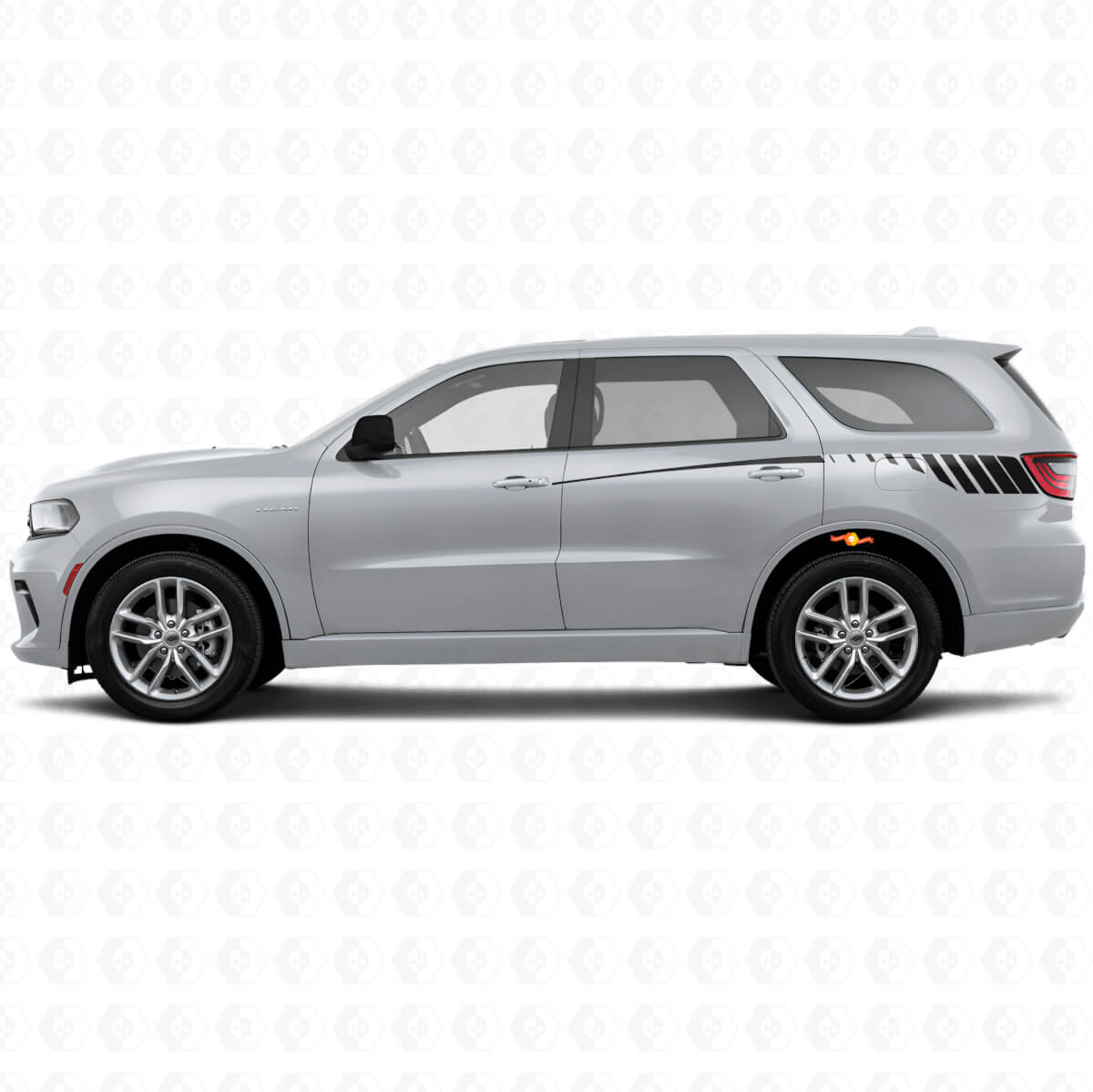 Verjüngende Stroboskop-Stil hintere Seitliche Streifen Vinyl-Aufkleber Set für Dodge Durango 2011+