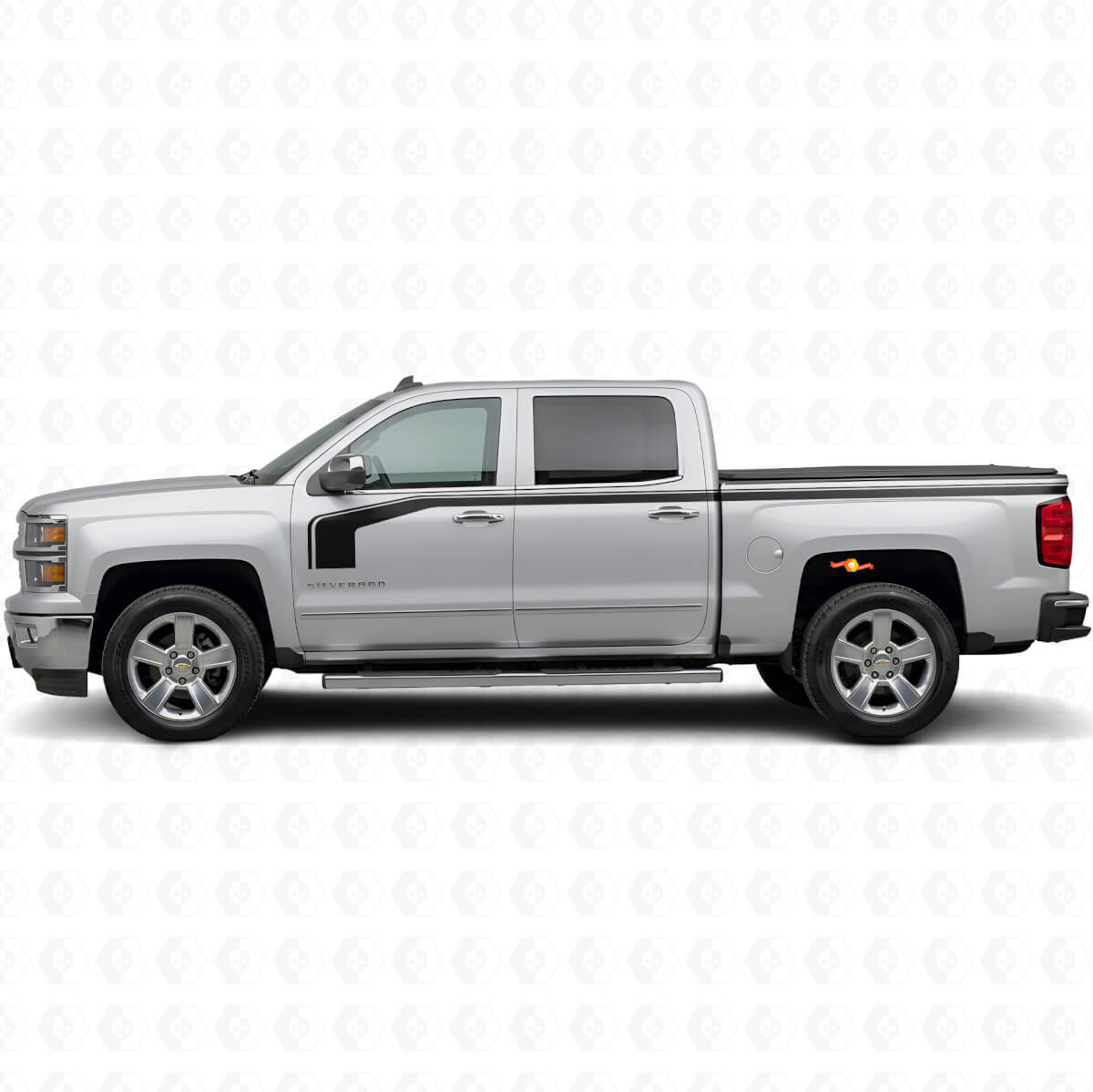 Hockey-Stick-Stil mit Oberer Umrissseiten-Vinylaufkleber-Set für Chevy Silverado 1500 2014+