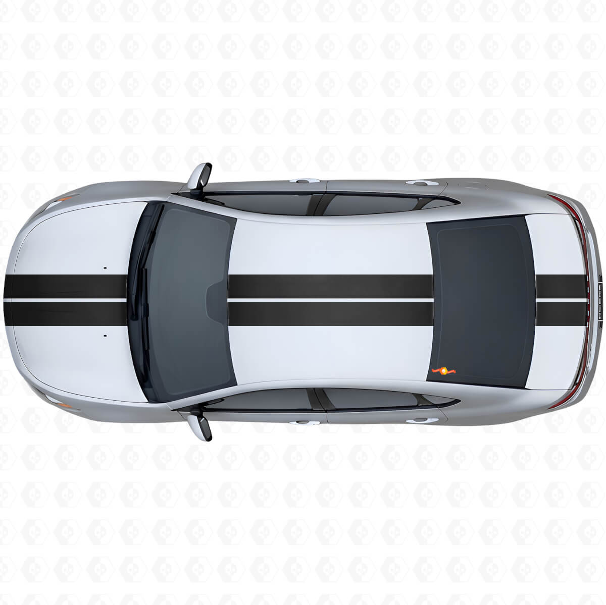 Dual-Streifen Front obere hintere Vinyl-Aufkleber-Kit für Dodge Dart 2013+