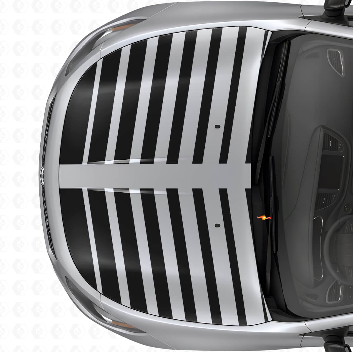 Duale Stroboskop-Motorhaubenstreifen Vinyl-Aufkleber-Set für Dodge Dart 2013+