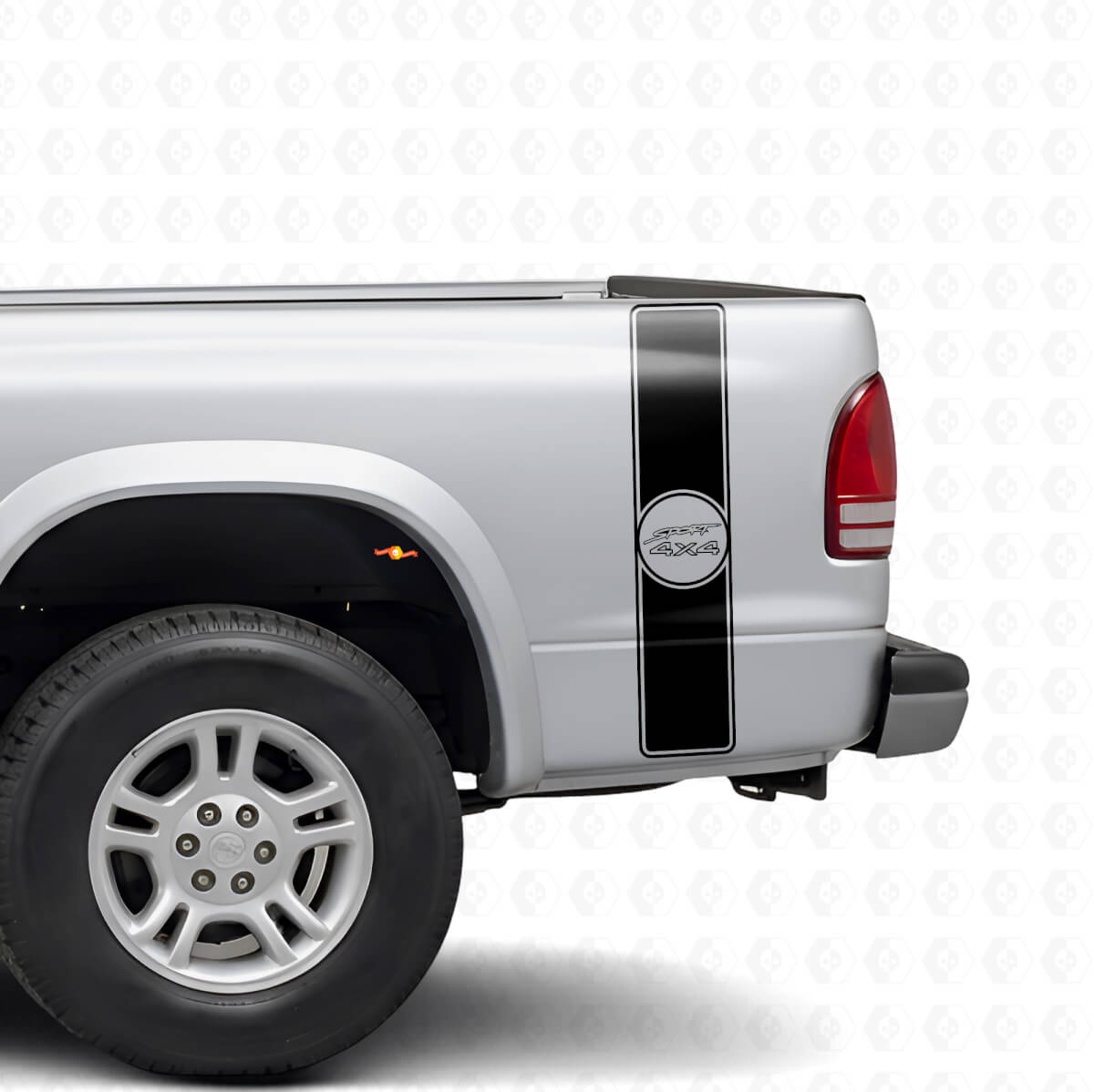 Sport 4x4 Retro-Stil Seitliche Heckstreifen Vinyl-Aufkleber Set für Dodge Dakota 1997+