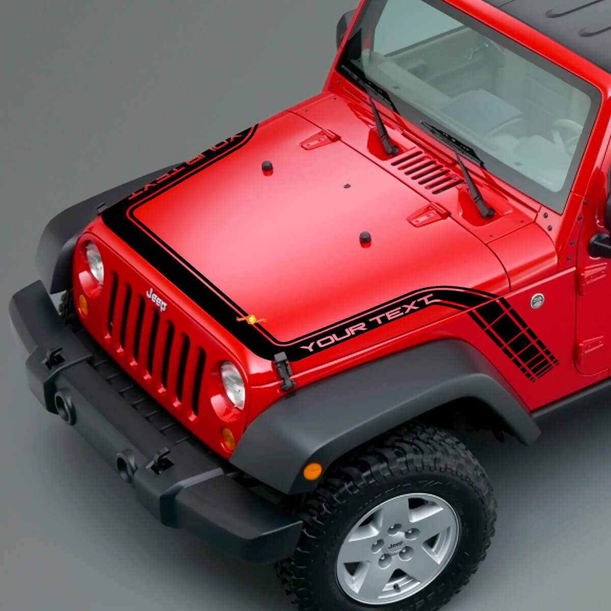 Karierte Motorhauben- und Kotflügelstreifen Vinylaufkleber für Jeep Wrangler Gladiator