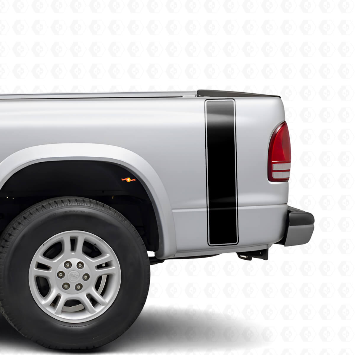 Outline-Streifen Rückseiten-Vinyl-Aufkleber-Set für Dodge Dakota 1997+