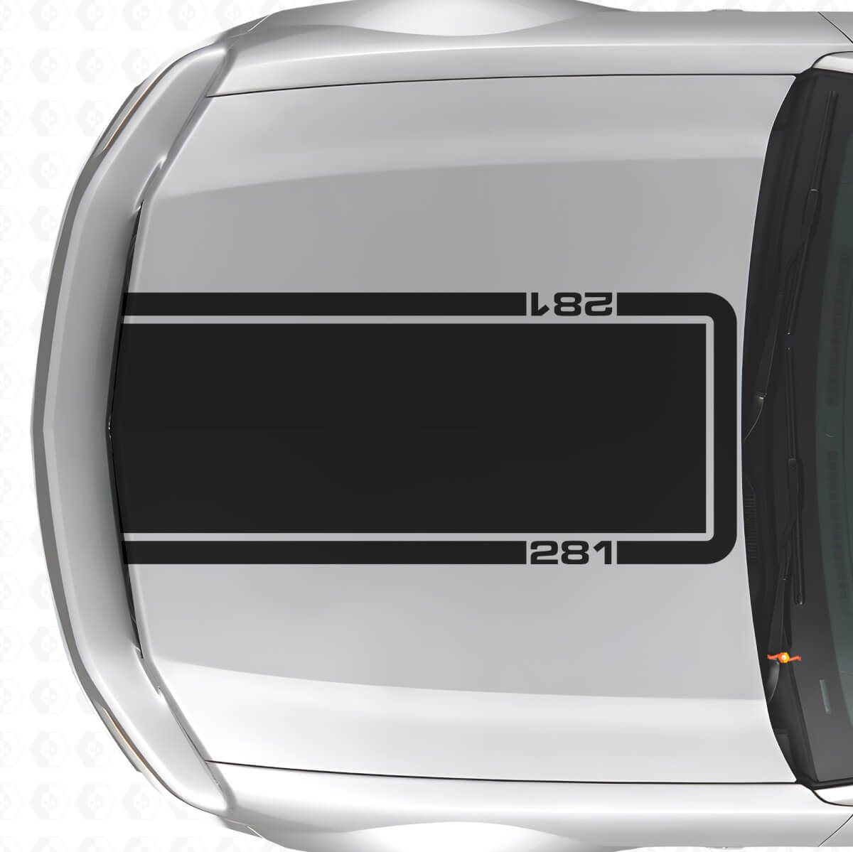 281 Motorhauben-Konturstreifen Vinyl-Aufkleber für Musclecar Musclecarmodel Mach 1 2005-09
