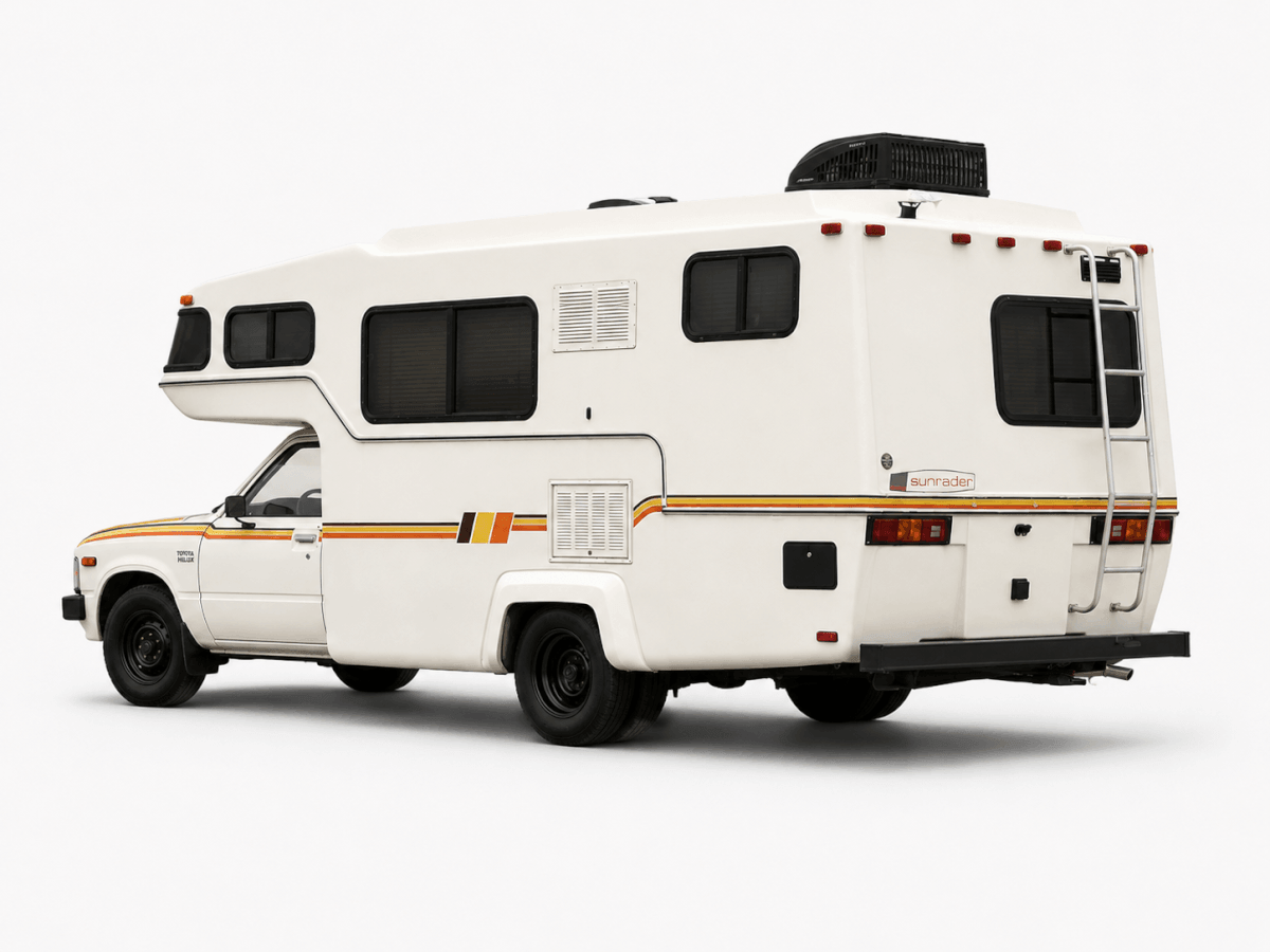 Old School Retro 3-Farben Seitenstreifen Vinyl Aufkleber Set für Toyota Sunrader Wohnmobil
