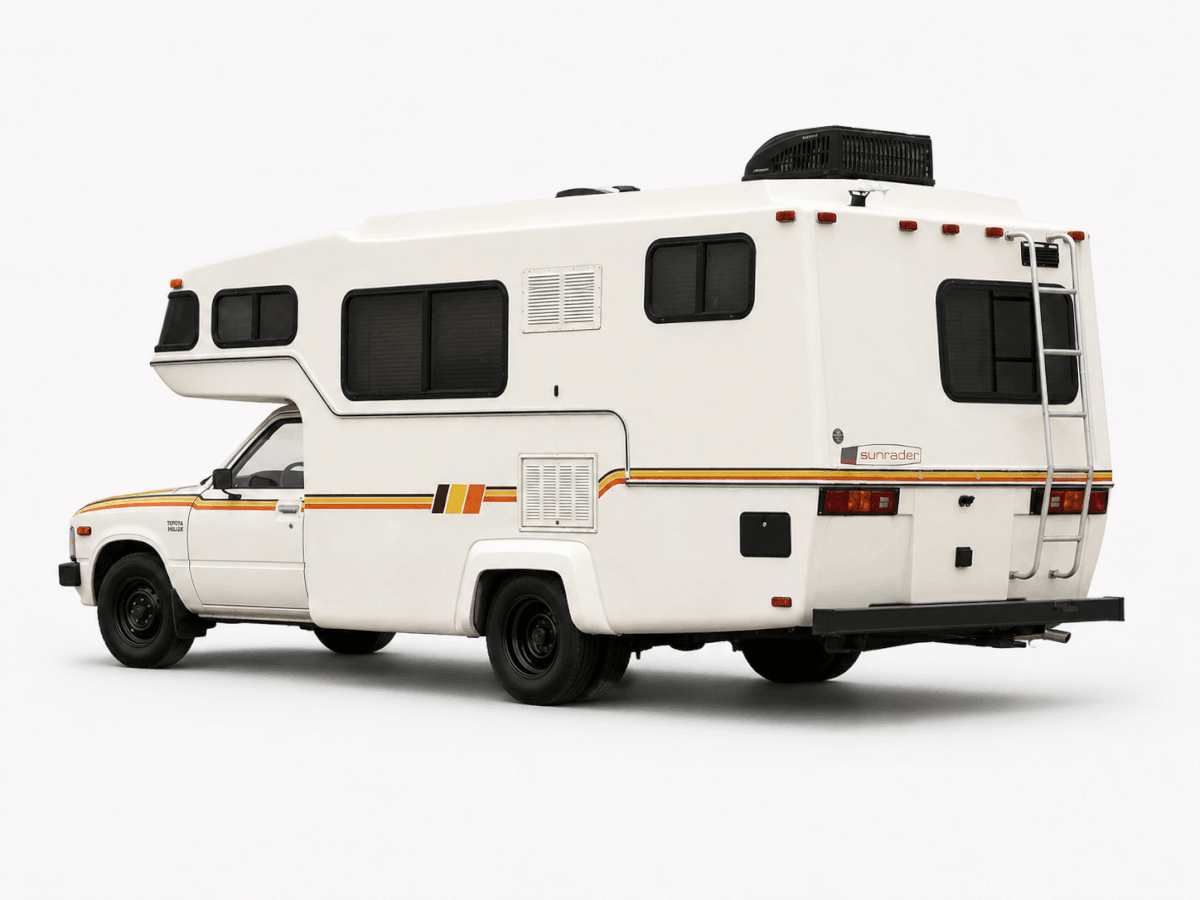 Old School Retro 3-Farben Seitenstreifen Vinyl Aufkleber Set für Toyota Sunrader Wohnmobil