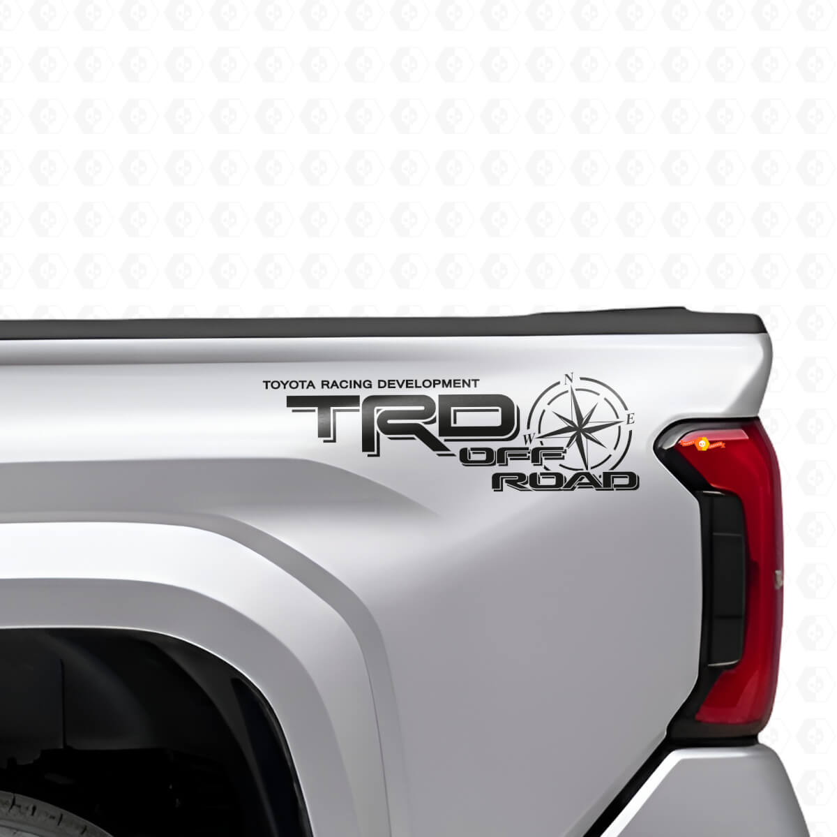 TRD Off Road Kompass Seitenbetten Vinyl-Aufkleber-Set für Toyota Tacoma