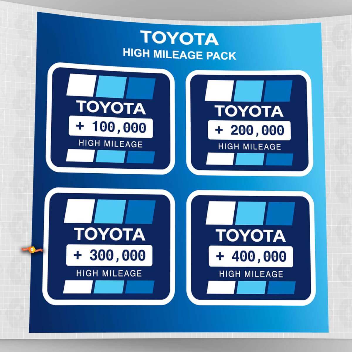 Toyota High Mileage Heritage Blau Retro Vintage Aufkleber Set Decals Grafiken