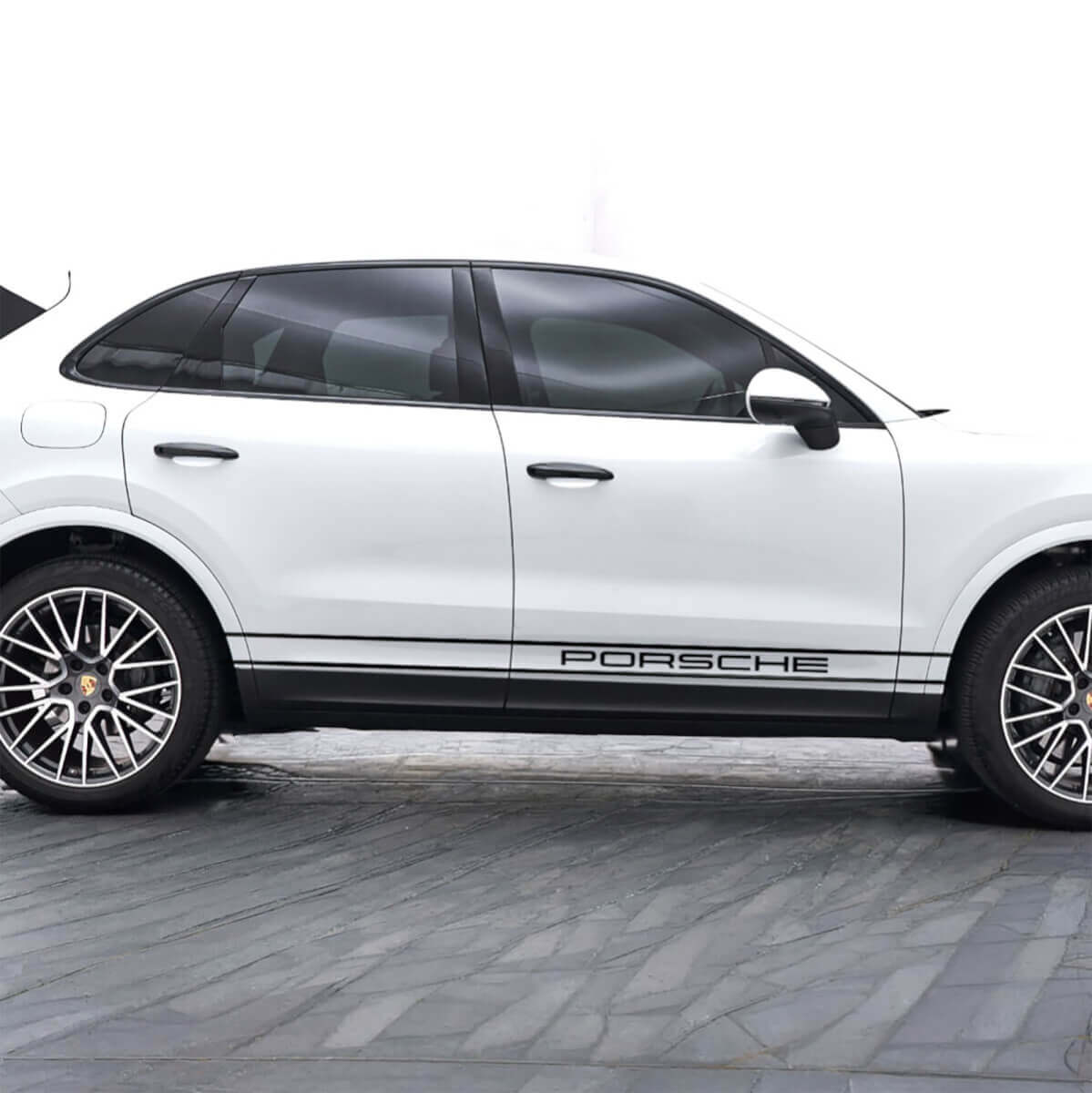 Zwei Pinstripe PORSCHE Seiten Türen Vinyl Aufkleber für Porsche Cayenne