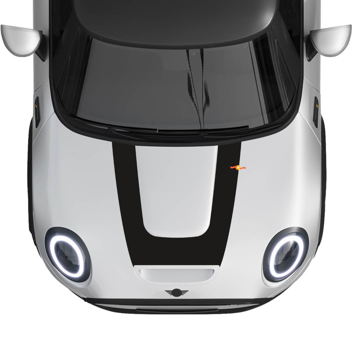 U-förmiger Rallye-Streifen Motorhauben Vinyl-Aufkleber für MINI Cooper S 2022-2024