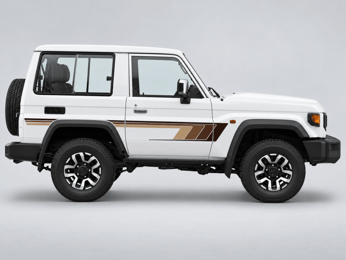 Gradient Seitenstreifen Vinyl Aufkleber Set für Toyota Land Cruiser FJ70 Kurzradstand