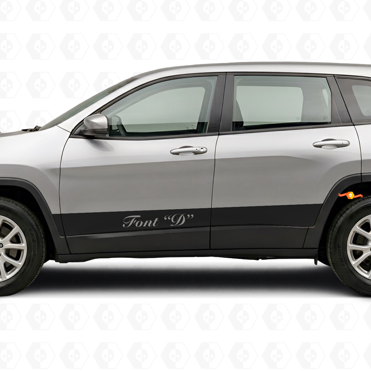 Individuelle gerade Streifen Seitenaufkleber Vinylaufkleber für Jeep Cherokee 2014-2023