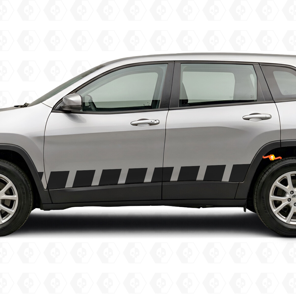 Block-Streifen Seiten-Vinylaufkleber für Jeep Cherokee 2014-2023