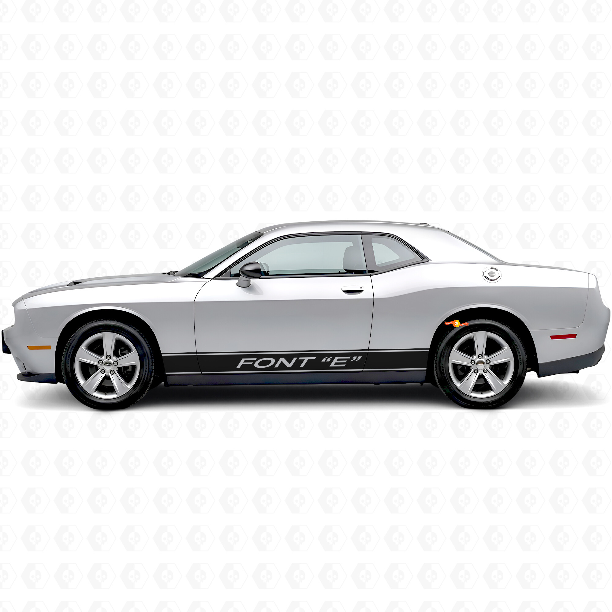 Benutzerdefinierte Umrissstreifen Schweller Vinylaufkleber für Dodge Challenger