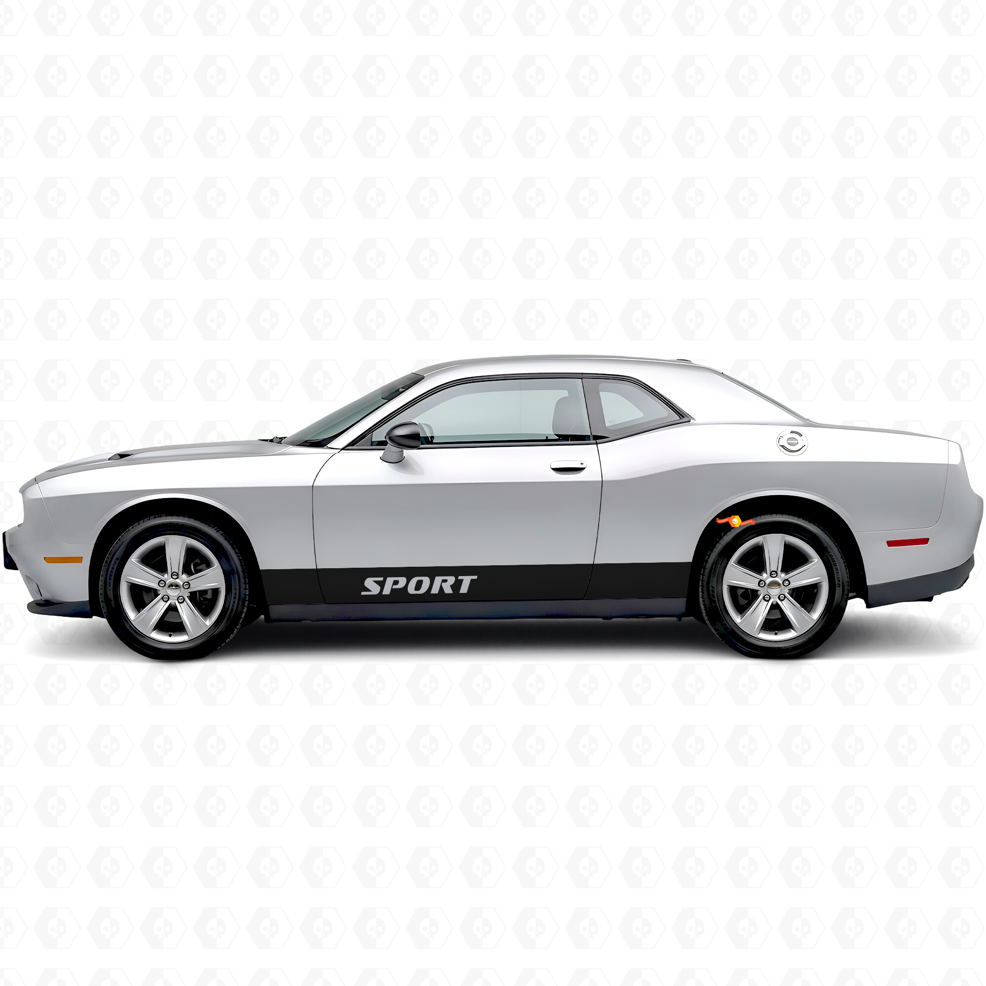 Sportliche gerade Streifen Seiten-Vinylaufkleber für Dodge Challenger