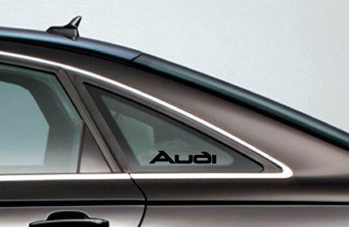 2 AUDI Logo Fensteraufkleber Aufkleber Emblem A4 A5 A6 A8 S4 S5 S8 Q5 Q7 TT Schwarz