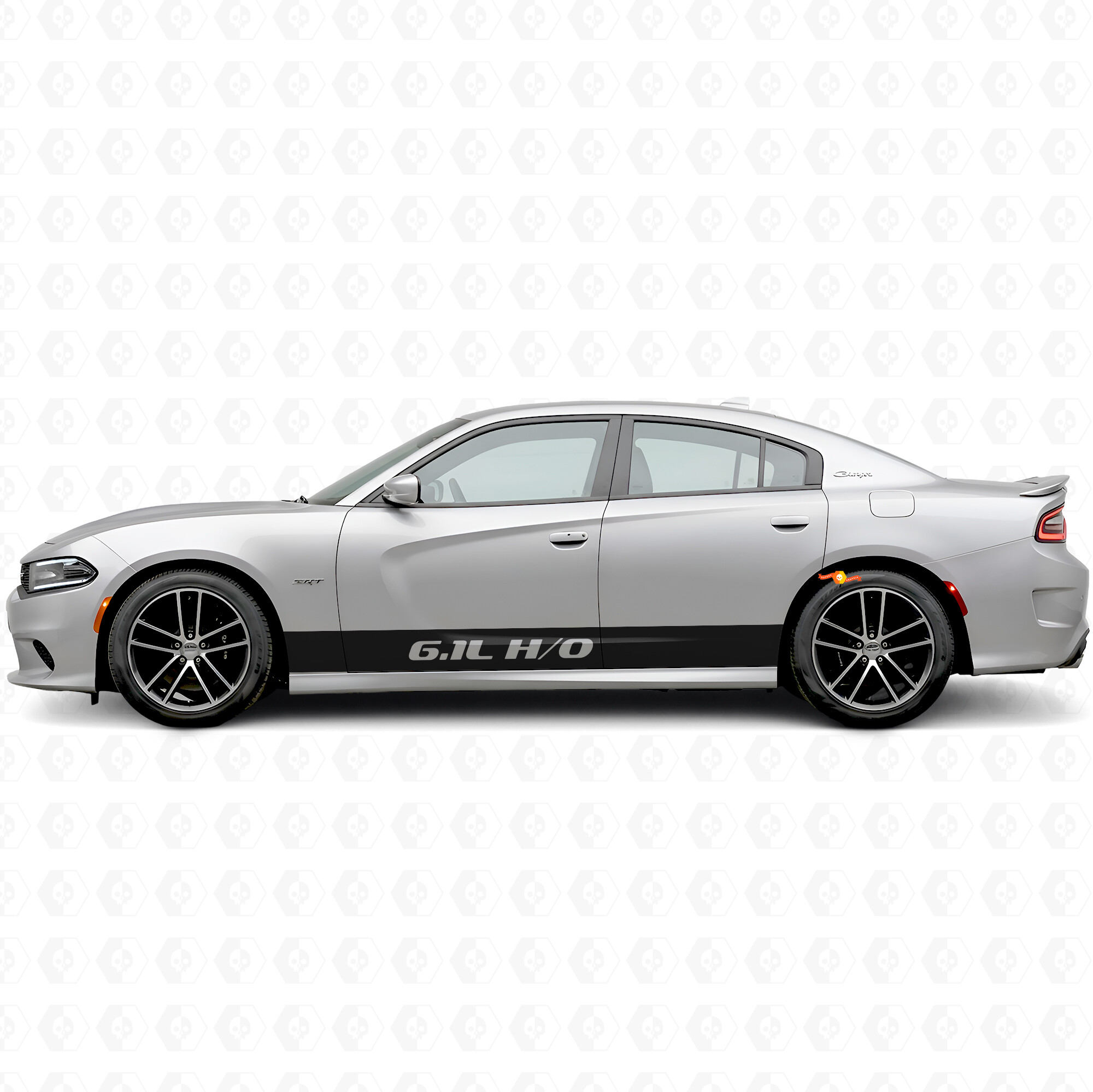 6,1L H/O Gerade Streifen Seiten-Vinyl-Aufkleber für Dodge Charger 2015-2026