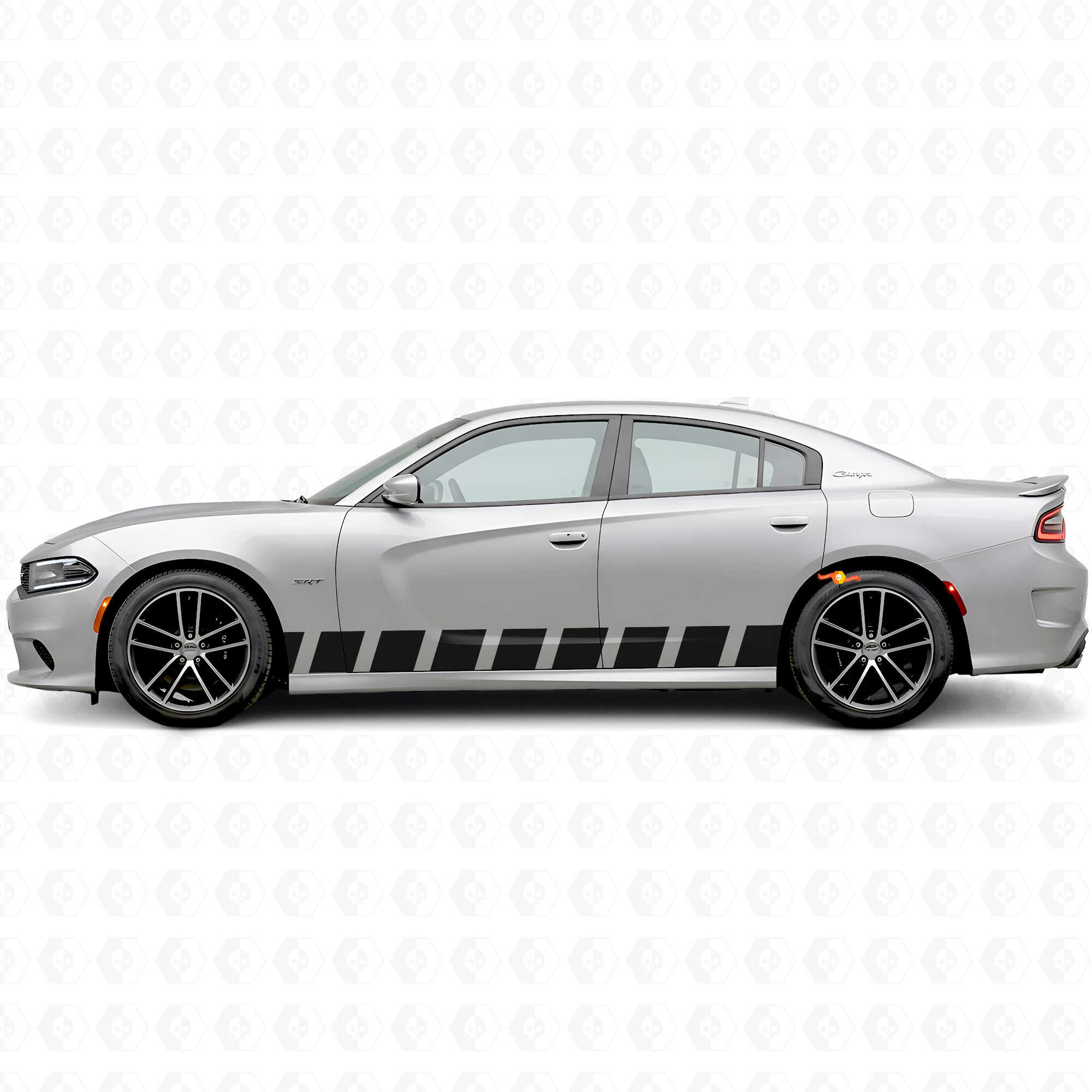Block-Streifen Seiten-Vinylaufkleber für Dodge Charger 2015-2026