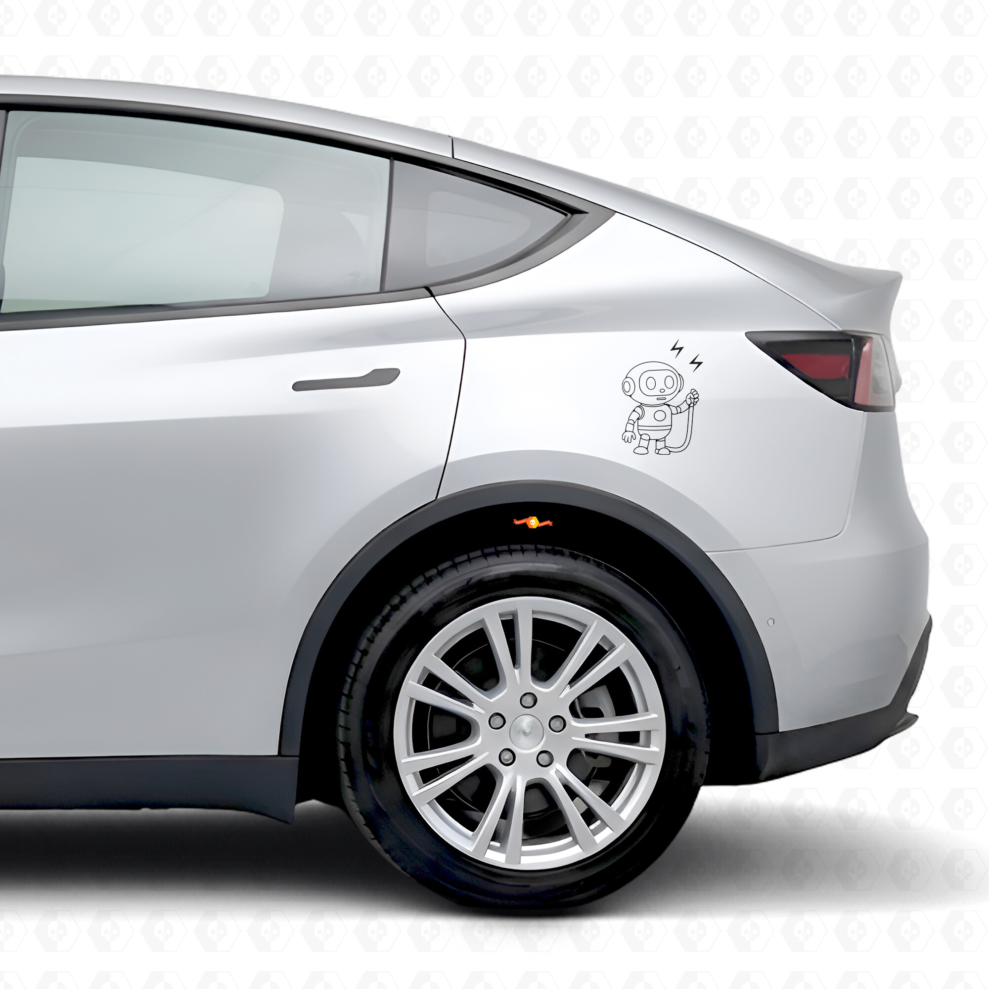 Ladestation Roboter Seiten Vinyl Aufkleber für Tesla Model Y