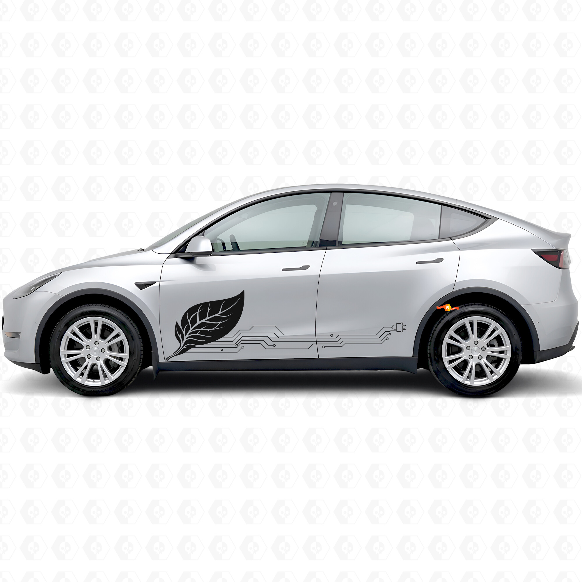 Grüner Energie-Schaltkreiss-Stil Seiten-Tür Vinyl-Aufkleber für Tesla Model Y