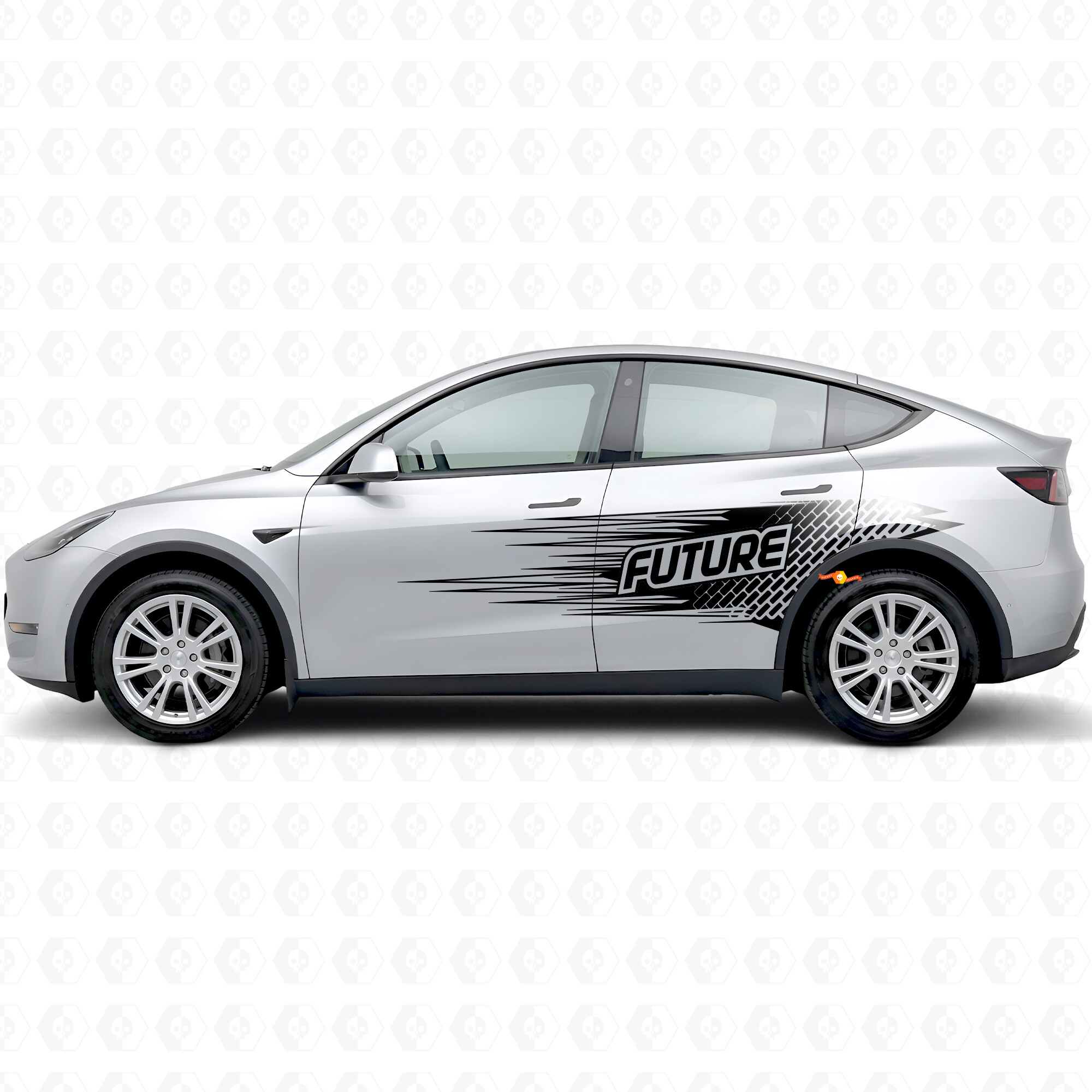 "Future"-Schriftzug Elektro-Stil Seiten-Vinylaufkleber für Tesla Model Y