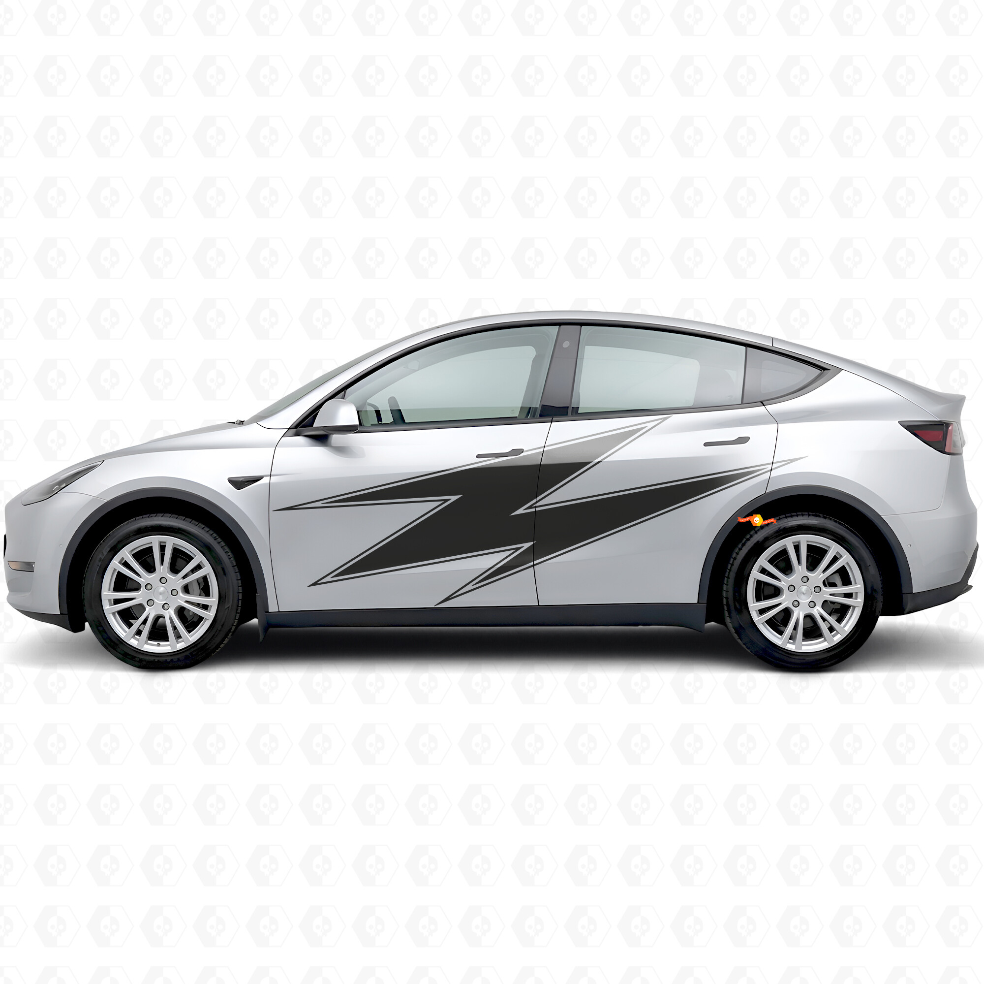 Lightning mit Kontur Seitlicher Vinyl-Aufkleber für Tesla Model Y