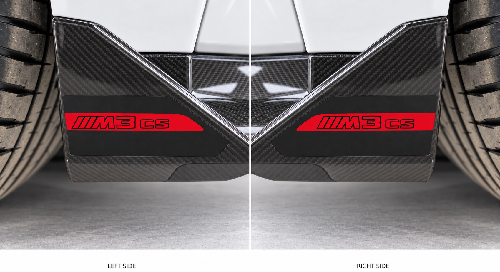 2 Stück für BMW M3 CSL Frontspoiler Vinyl-Aufkleber Paar für BMW M3 CS 2024