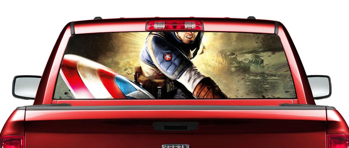 Captain America Heckscheiben-Aufkleber für Pick-up Trucks und SUVs