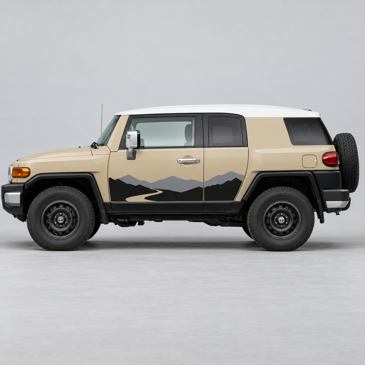 Alpine Pass Mountains Seiten-Tür Vinyl Aufkleber für Toyota FJ Cruiser