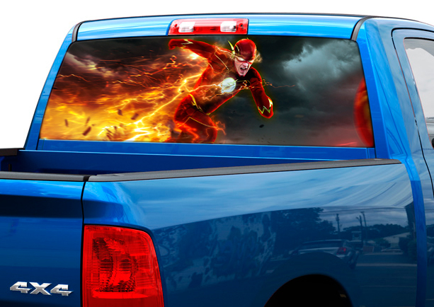 Flash DC Comics Heckfenstervinylaufkleber für Pick-up Trucks SUVs