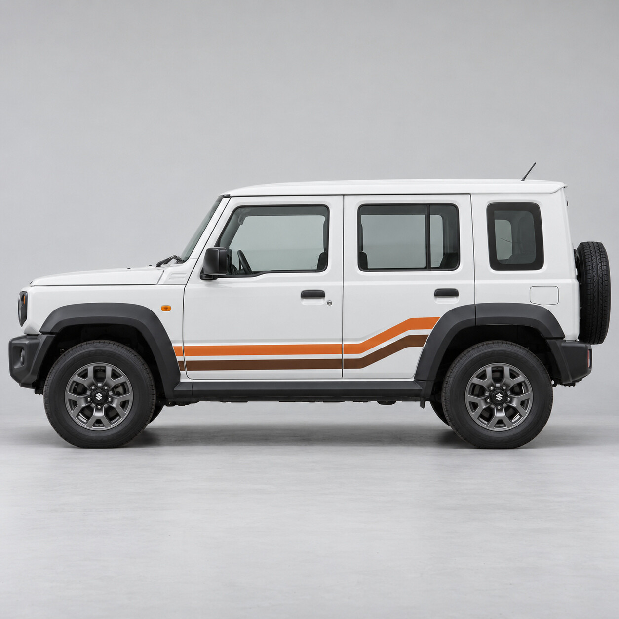 Doppel-Diagonal Seitenvinyl-Aufkleber-Set für Maruti Suzuki Jimny Alpha Fünftürer 2023