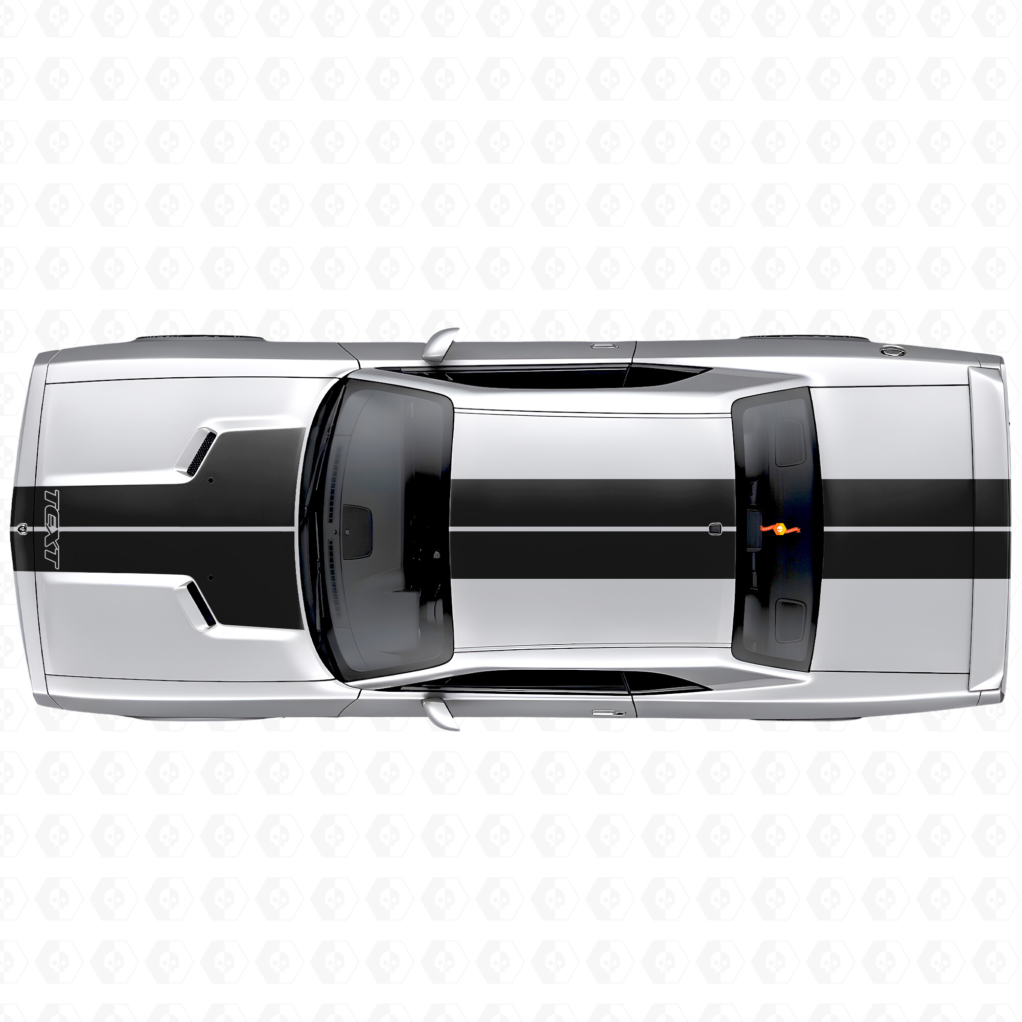 Doppelte individuelle Streifen Haube Dach Kofferraum Vinyl-Aufkleber Sticker für Dodge Challenger 2008-2014