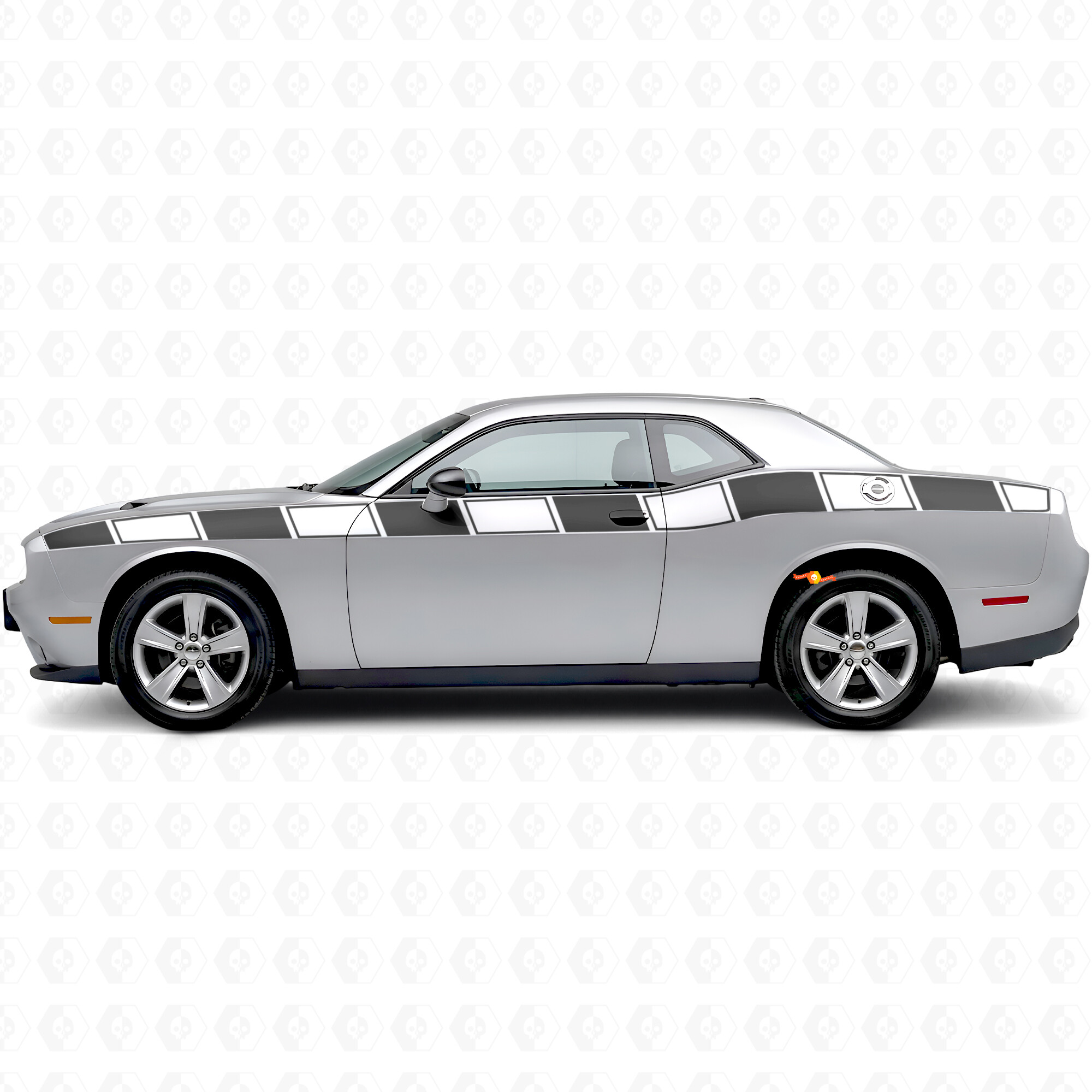 Streifen mit Stroboskop-Grafik Seitlicher Vinyl Aufkleber für Dodge Challenger