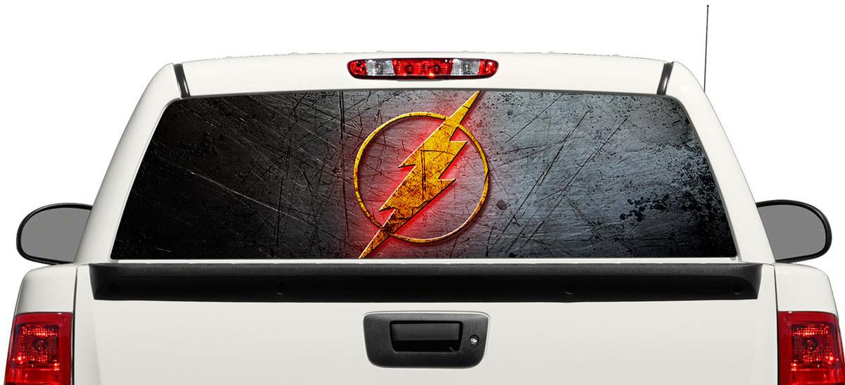 Flash-Logo DC Comics Vinyl-Aufkleber für die Heckscheibe von Pick-up-Trucks und SUVs