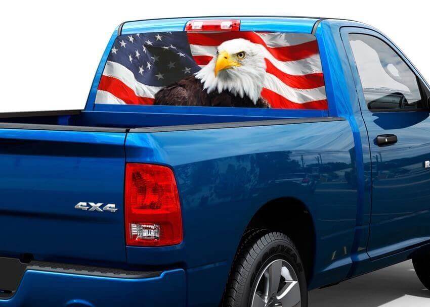 American Eagle Flag Heckscheiben-Vinylaufkleber für Pickup-Trucks und SUVs